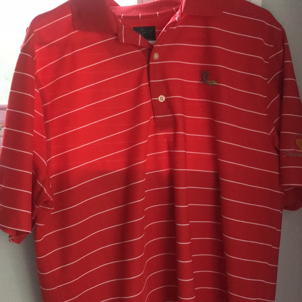 Red and White Striped Liberty National Golf Top